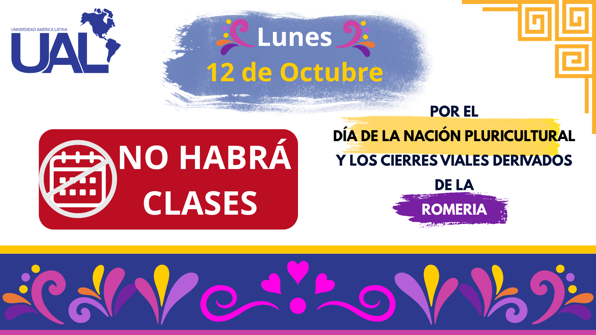 No hay clases el 12 de octubre